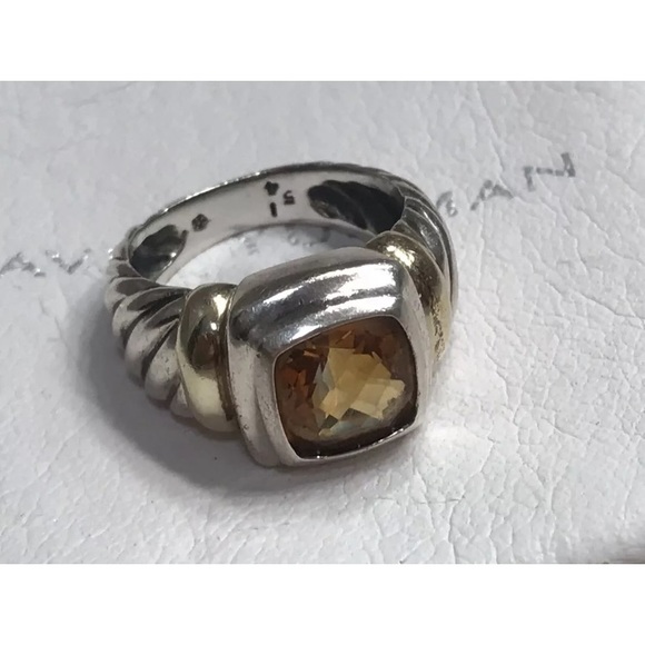 David Yurman 14k/Sterling Citrine Ring Size 5 1/4 - Picture 2 of 6